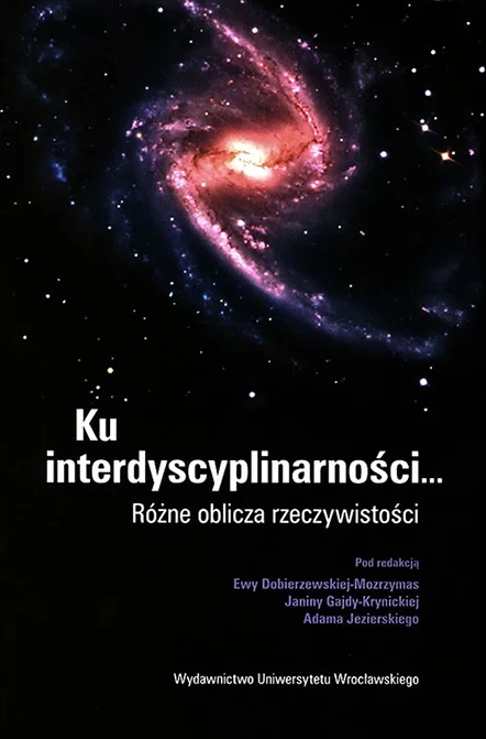 Czarna okładka tom 12 Ku interdyscyplinarności... W tle widać kosmos