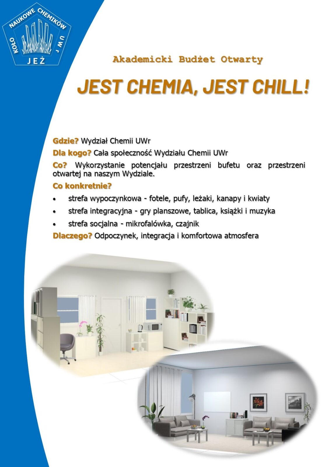 plakat projektu jest chemia, jest chill