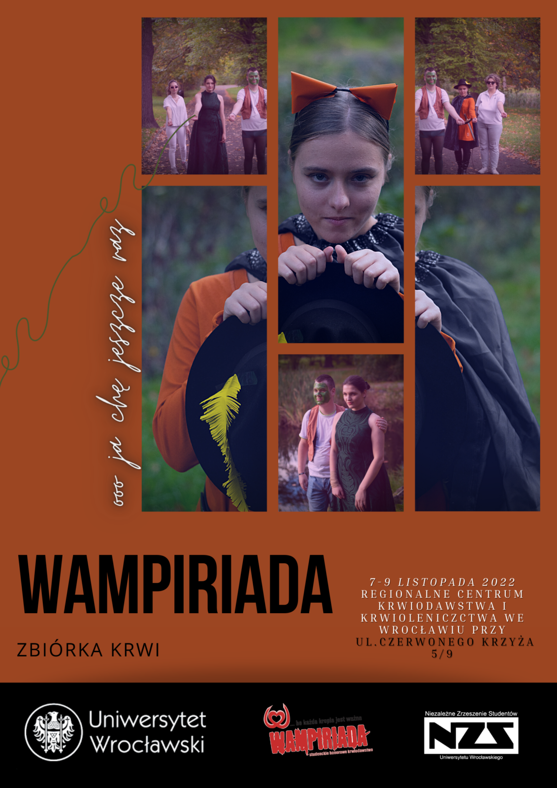 plakat z grafiką i tekstem- Wampiriada 2022 jesień