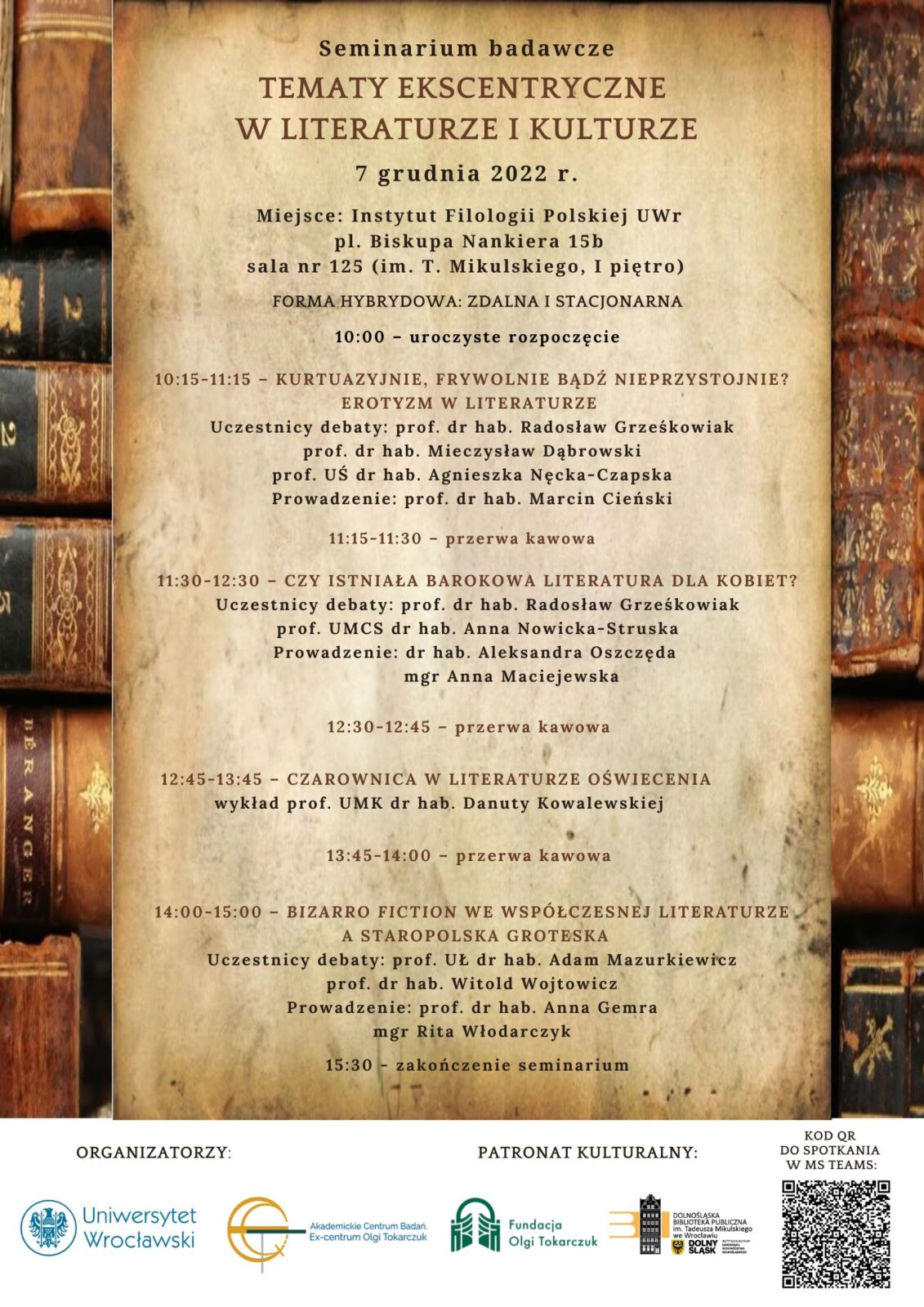 seminarium badawcze (Tematy ekscentryczne w literaturze i kulturze) – plakat