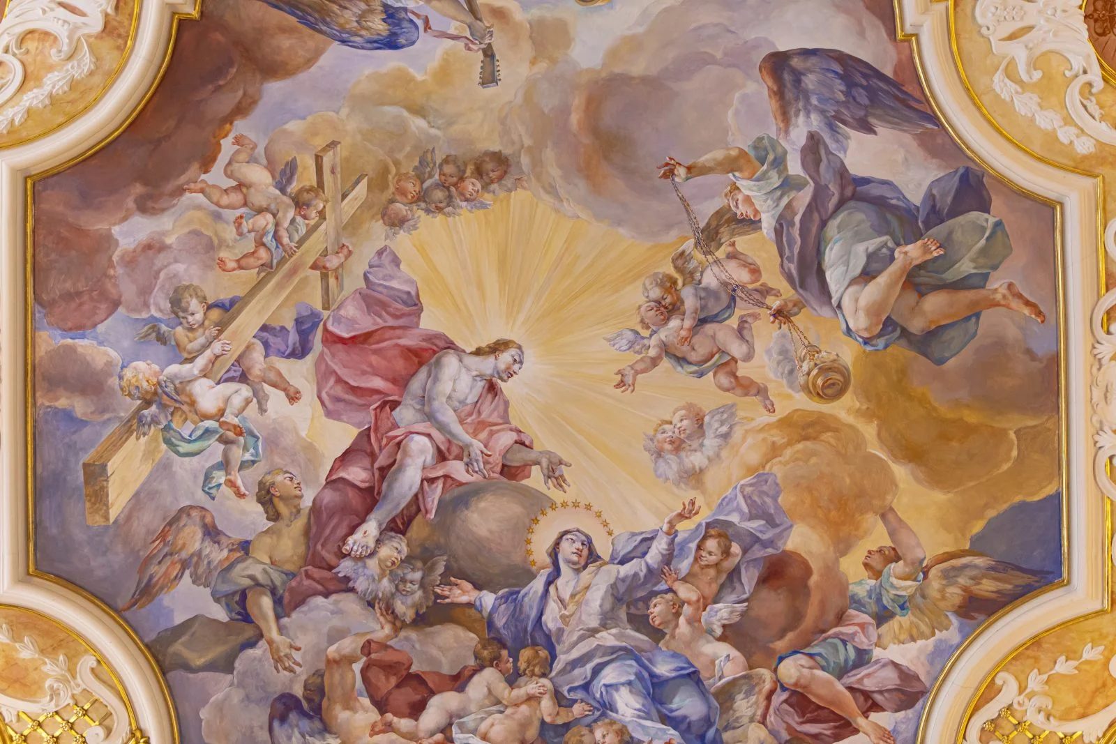fresk religijny przedstawiający wiele postaci