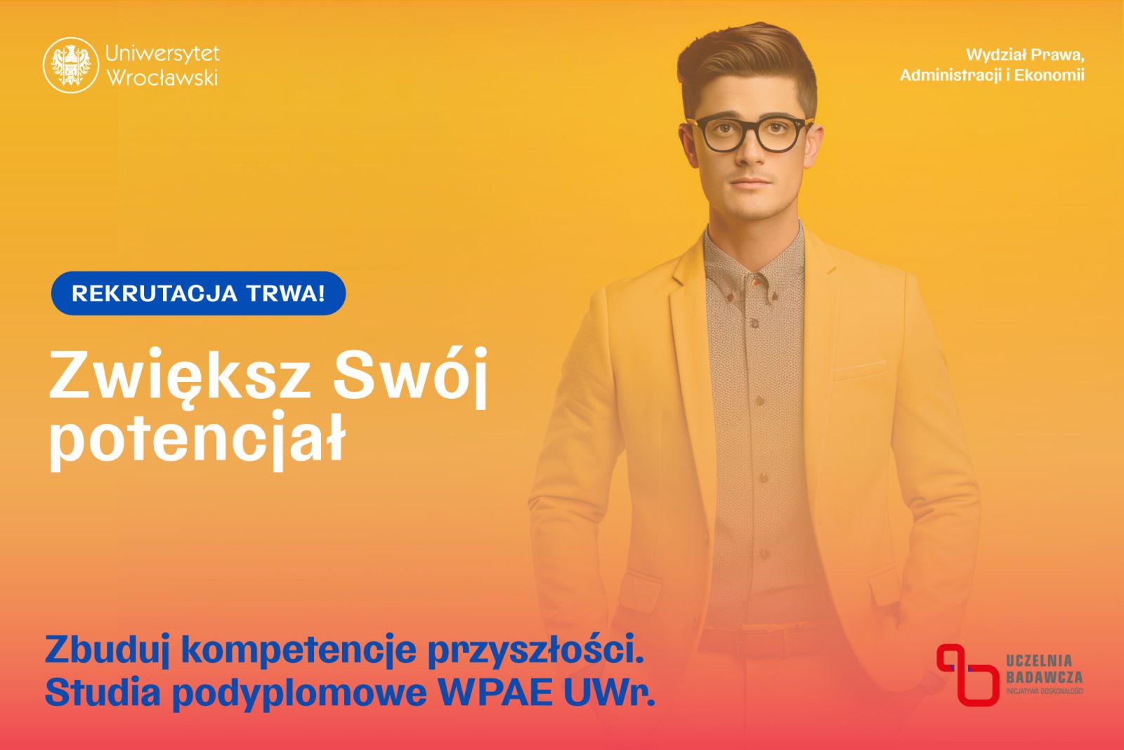 młody mężczyzna na żółto-pomarańczowym tle