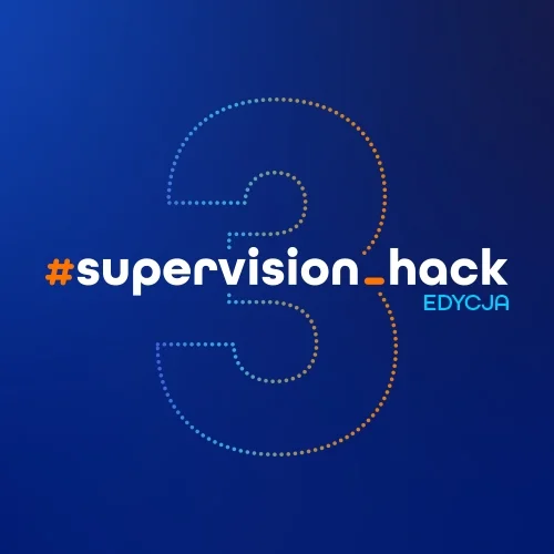 na granatowym tle kontur cyfry 3 i błękitny napis "edycja" a nad nim większy, biało-pomarańczowy napis #supervision_hack"