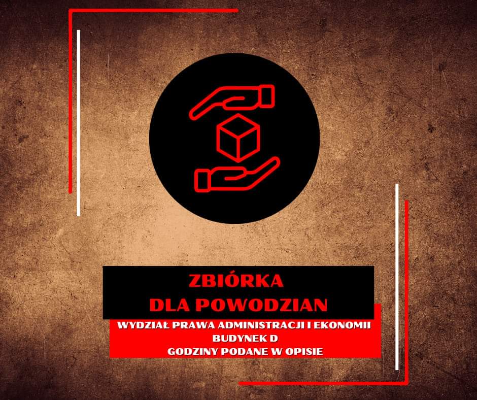 grafika z tekstem: zbiórka dla powodzian