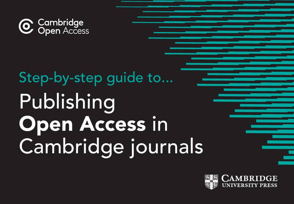zarno-zielona grafika z namisem: cambridge Open Access , Publishing Open Acess in cambridge Journals