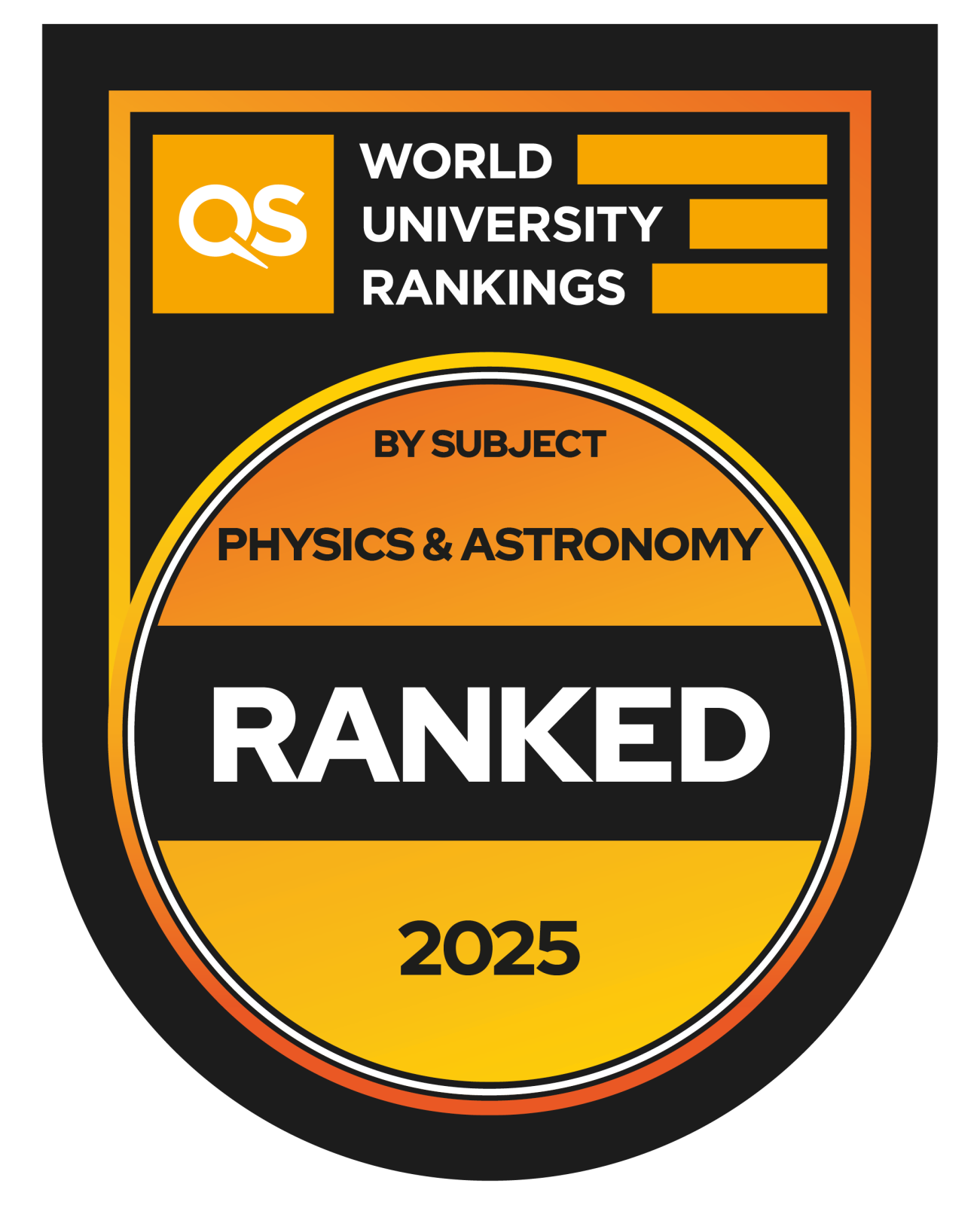grafika z napisem: QS World University Ranking Physics&Astronomy Ranked