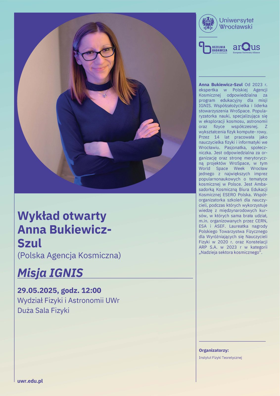 grafika z tekstem o wykładzie