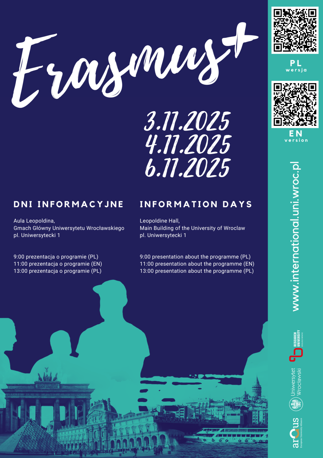 Erasmus Days na UWr plakat