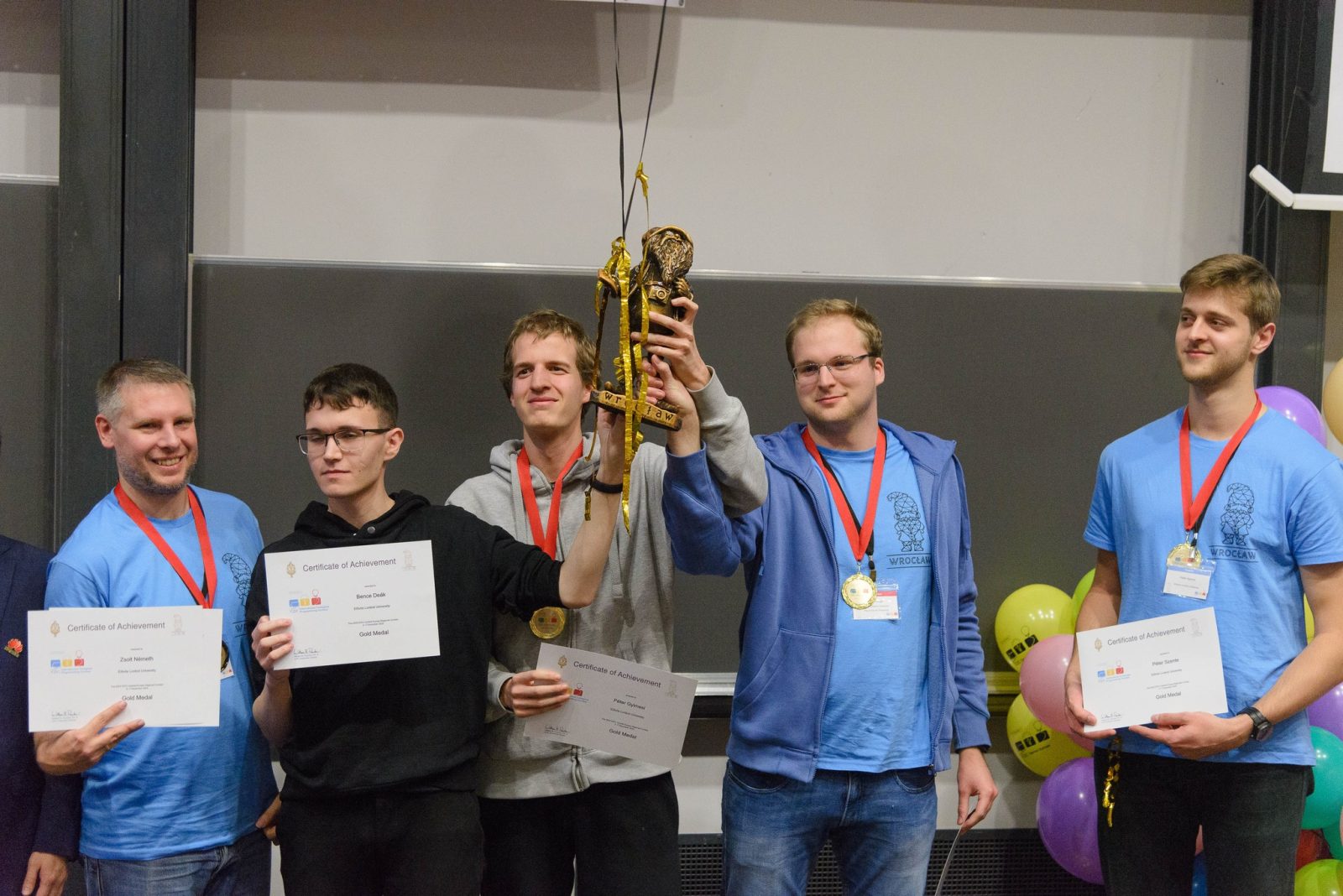 Gold medal, 1st place: Péter Gyimesi, Péter Varga, Bence Deák Eötvös Loránd University, Budapest