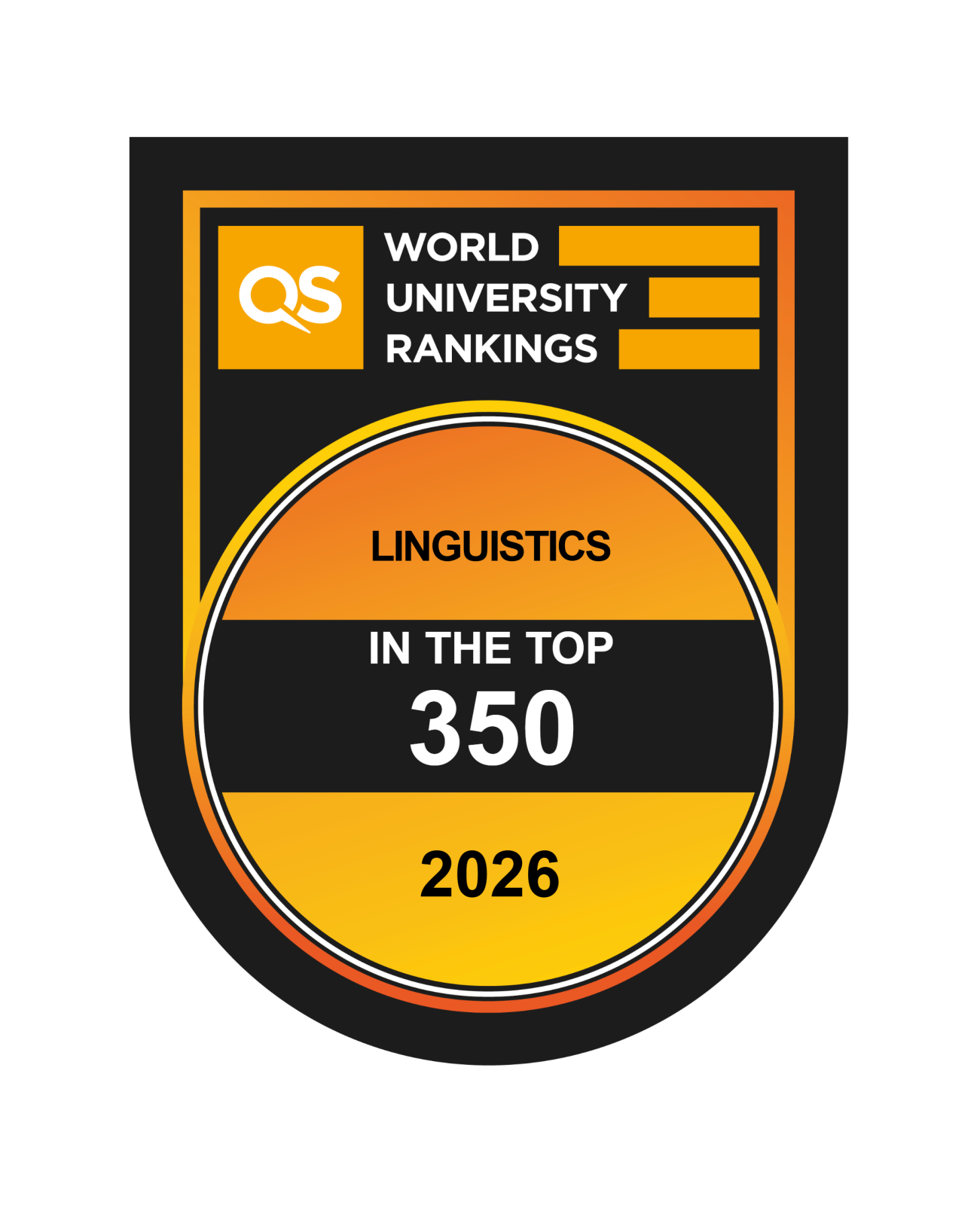żółto czarna grafika z napisem: QS World University rankings