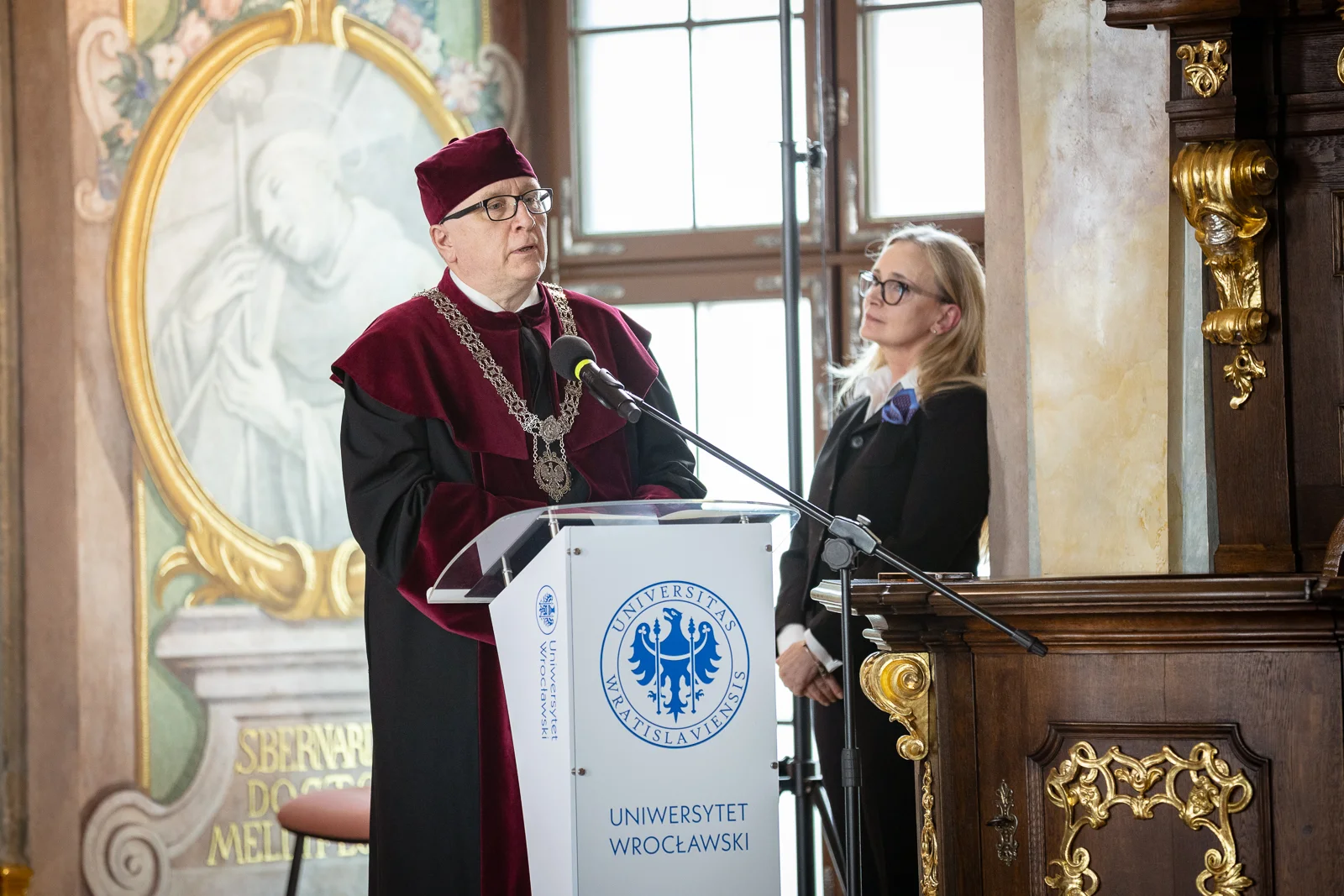 Uroczystość nadania tytułu doktora honoris causa Uniwersytetu Wrocławskiego jednemu z najwybitniejszych współczesnych pisarzy i intelektualistów ukraińskich – Serhijowi Żadanowi. fot. Paweł Piotrowski/UWr