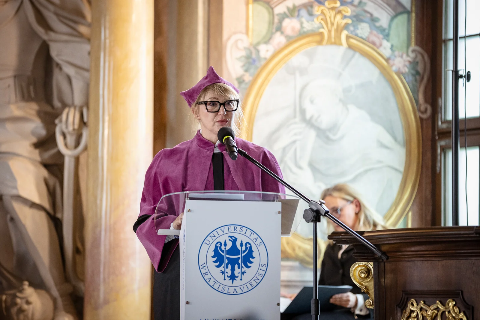 Uroczystość nadania tytułu doktora honoris causa Uniwersytetu Wrocławskiego jednemu z najwybitniejszych współczesnych pisarzy i intelektualistów ukraińskich – Serhijowi Żadanowi. fot. Paweł Piotrowski/UWr