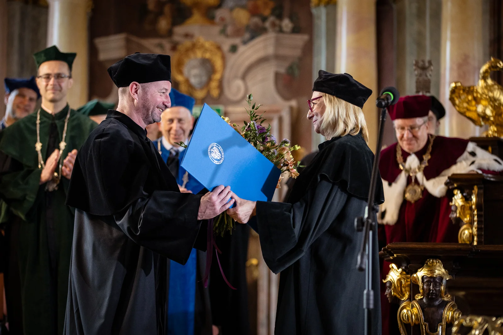 Uroczystość nadania tytułu doktora honoris causa Uniwersytetu Wrocławskiego jednemu z najwybitniejszych współczesnych pisarzy i intelektualistów ukraińskich – Serhijowi Żadanowi. fot. Paweł Piotrowski/UWr